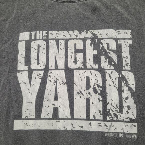 VTG The Longest Yard Movie Promo T-Shirt Mens L Adam Sandler Faded Black - Picture 2 of 8